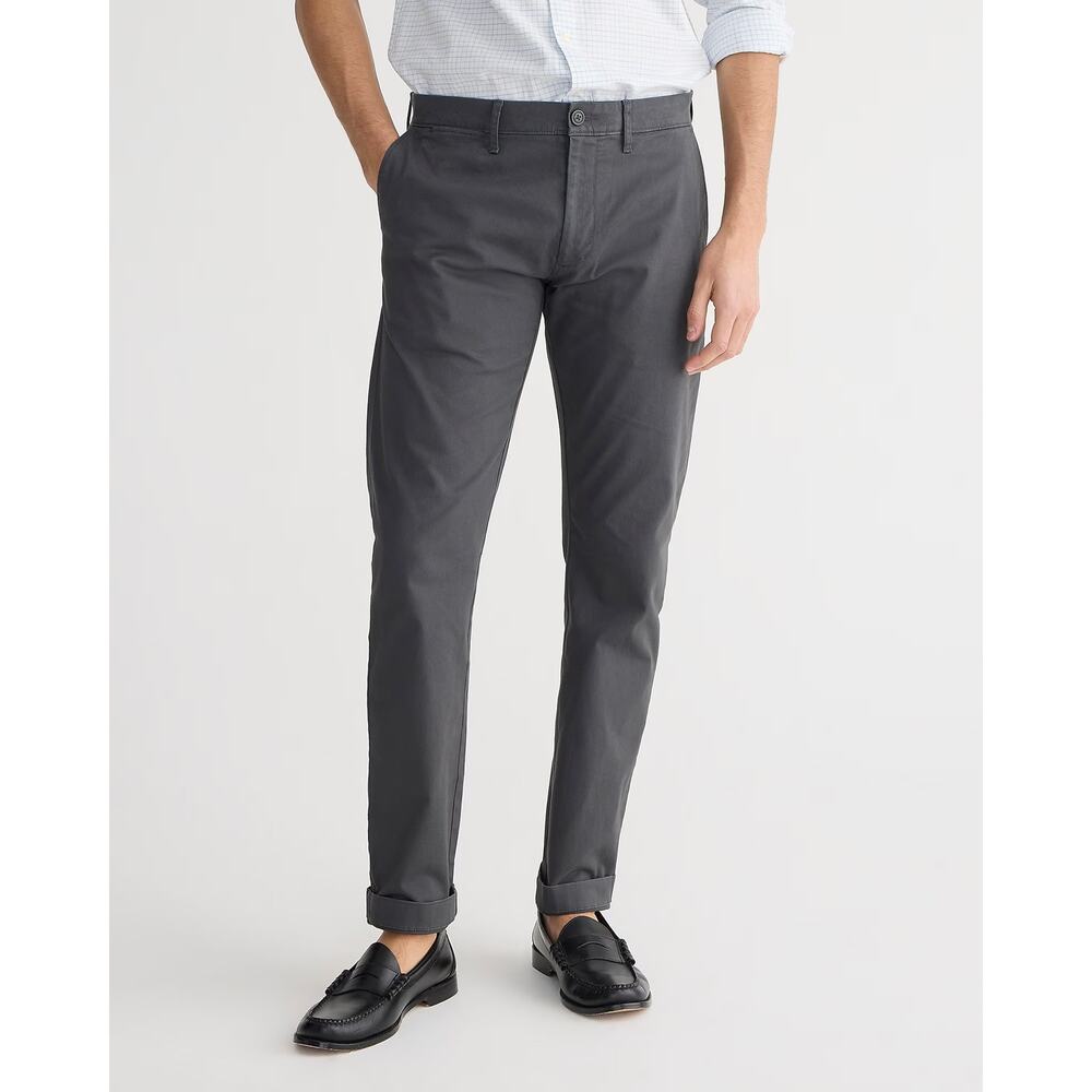New J.Crew Always 484 Men Slim fit stretch chino pant Gray Size 44x34 - Picture 2 of 13